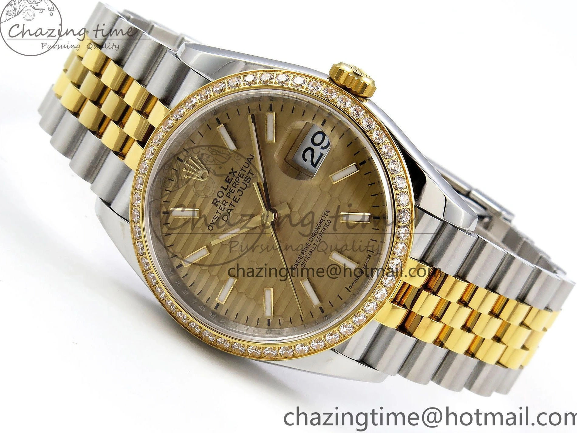 0220 Minimalist DateJust 36 SS 126283rbr VSF 1:1 Best Edition 904L Steel YG Textured Dial on Jubilee Bracelet VS 1378